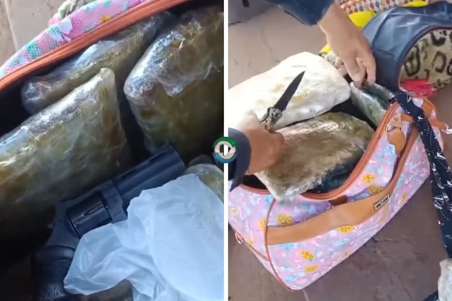Mulher é presa com revólver calibre .38 e fardos de maconha em Maracaju