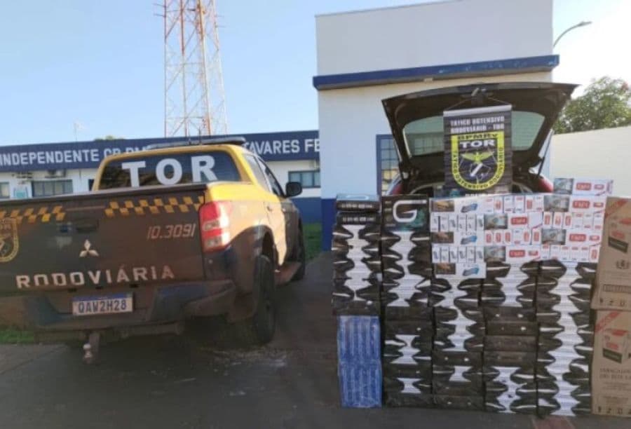 Em Sidrolândia, TOR apreende veículo com carga de contrabando e descaminho