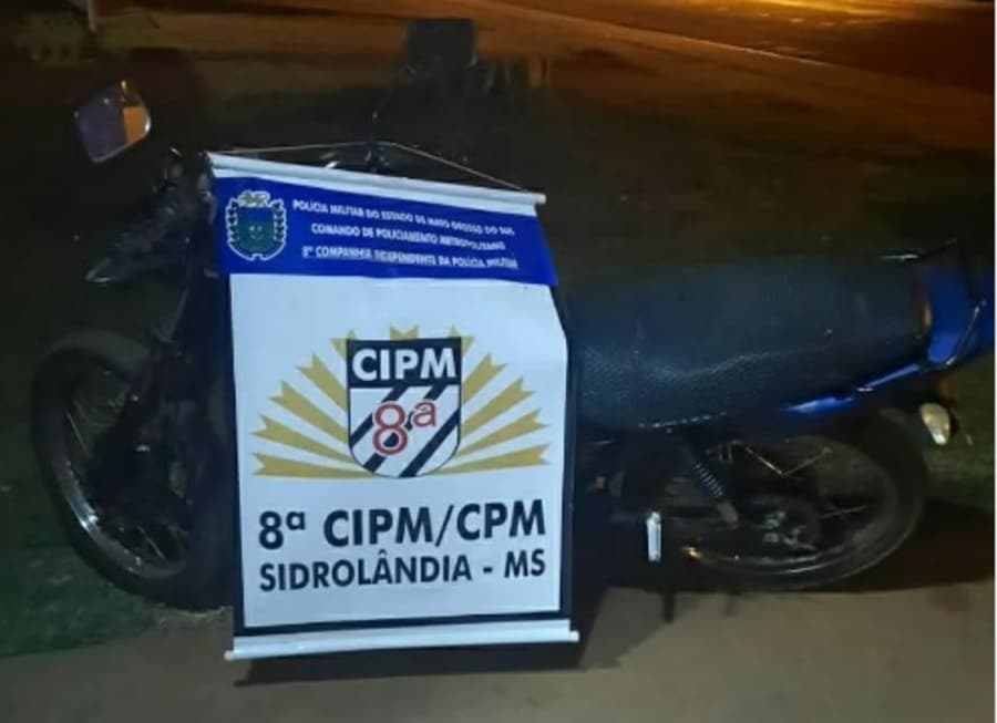 Com moto furtada, menor de idade é detido pela Polícia Militar em Sidrolândia
