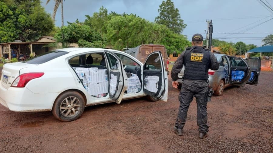 DOF apreende veículos carregados com produtos contrabandeados em Maracaju