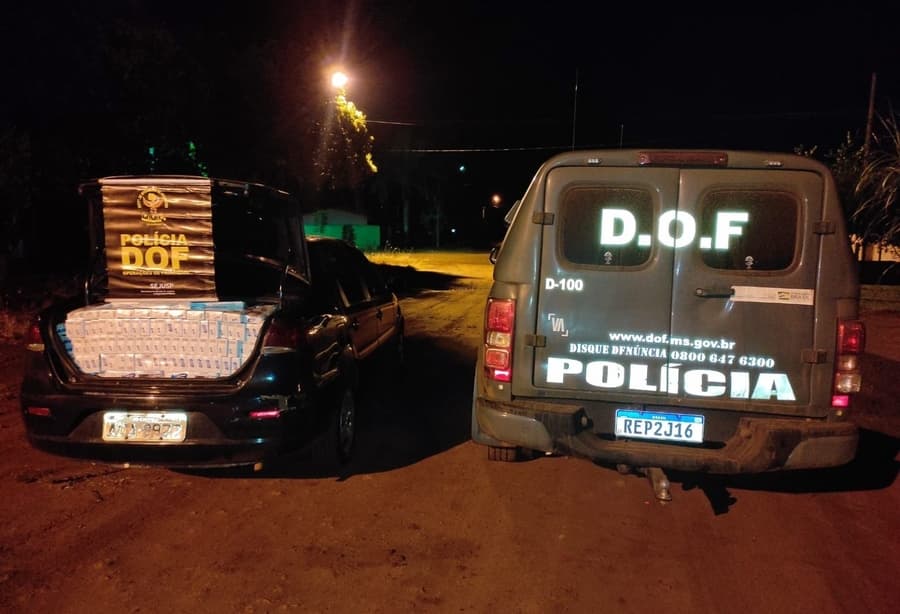 Dupla tenta fugir e acaba presa pelo DOF com carga de cigarros contrabandeados