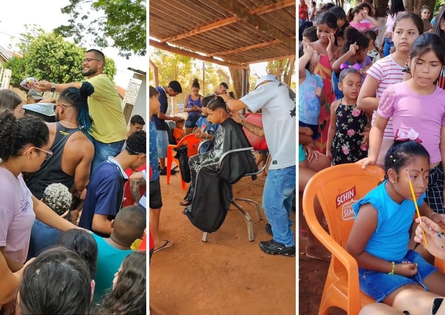 Em Sidrolândia, barbeiros realizam ação em comemoração aos Dia das Crianças