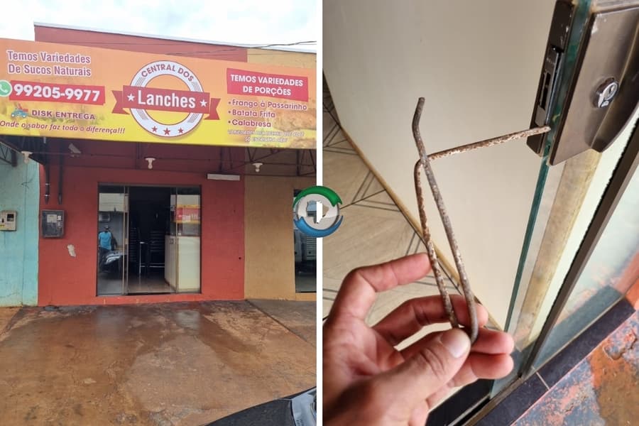 No Bairro Paraguai, ladrão usa ferro para invadir comércio e deixa prejuízo de R$ 800,00 reais