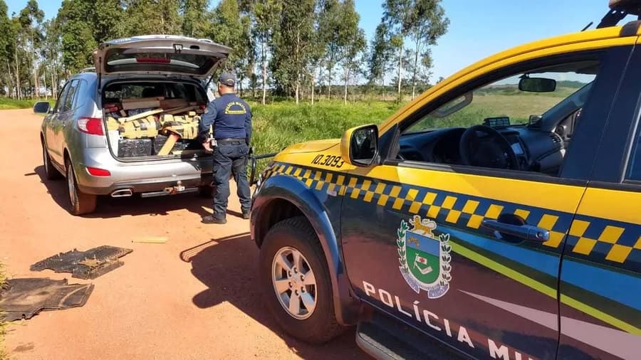 Traficante abandona veículo carregado de maconha ao avistar policiais na MS-164