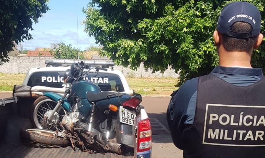 Motocicleta furtada é recuperada pela PM na região rural de Maracaju