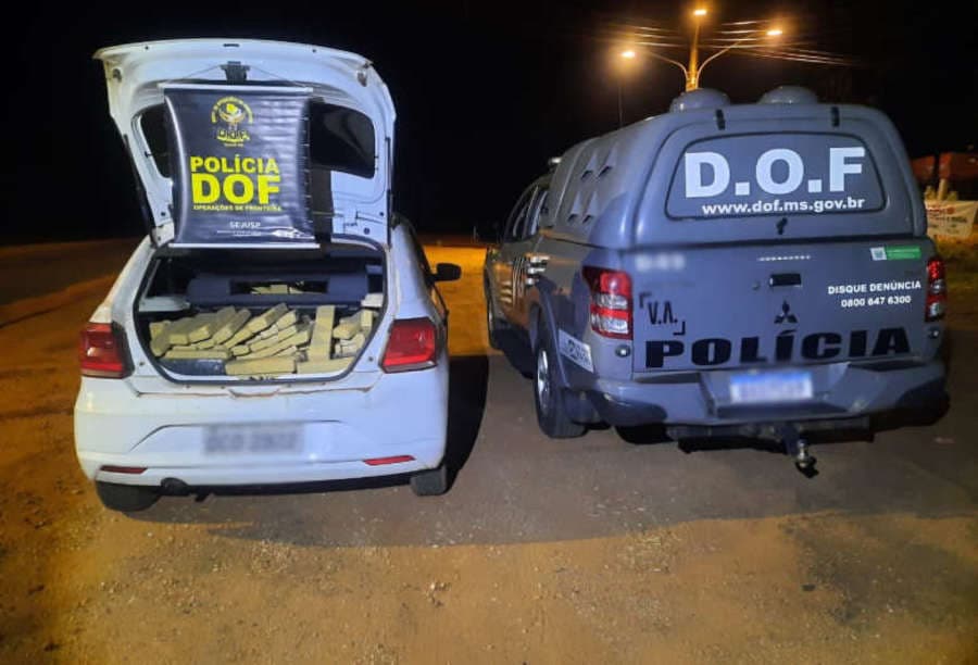 DOF apreende veículo com quase 400 quilos de maconha na MS-164