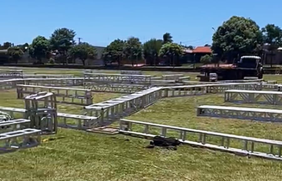 Começa montagem da estrutura para grande Ação Cidadania em Maracaju