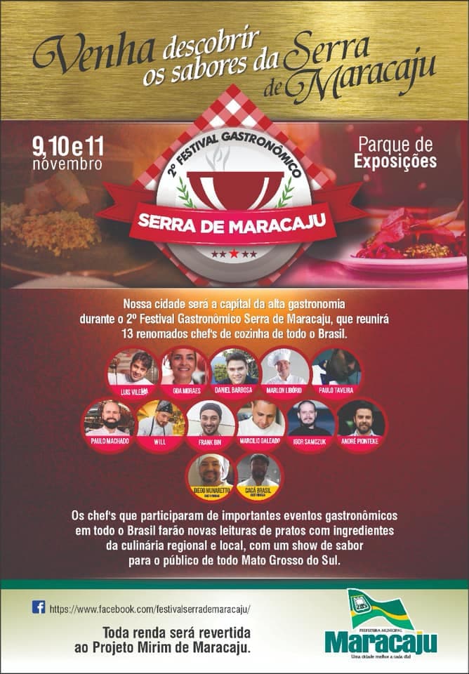 Maracaju receberá Festival Gastronômico com 15 chefs internacionais