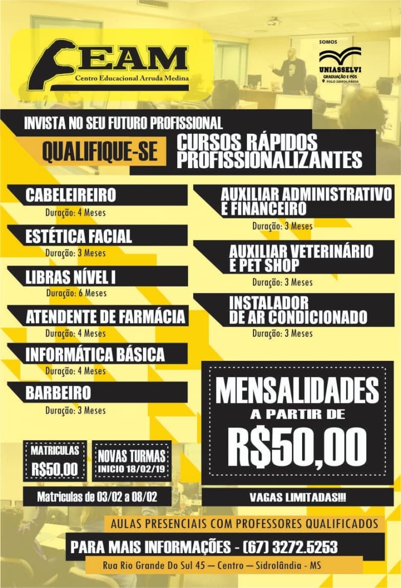 Centro Educacional abre inscrições para vários cursos profissionalizantes