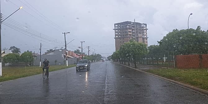 Chuva ameniza o calor e mínima chega a 24ºC em Sidrolândia