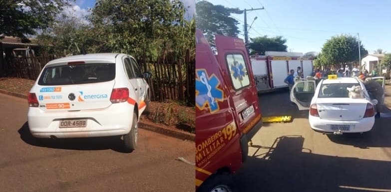 Carro da Energisa invade preferencial e causa colisão no Bairro São Bento