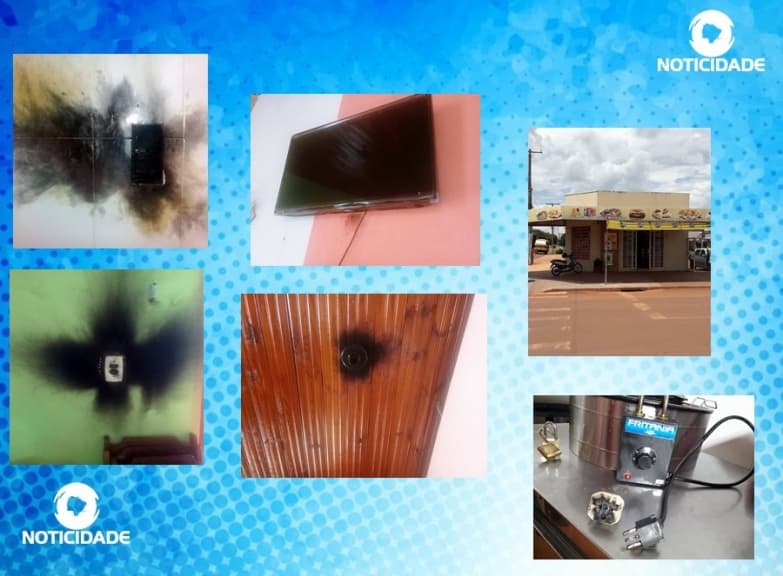 Descarga elétrica queima produtos e quase causa incêndio em restaurante