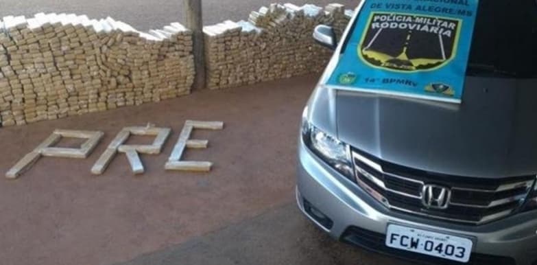 Honda City é apreendido com mais de uma tonelada de maconha em Maracaju