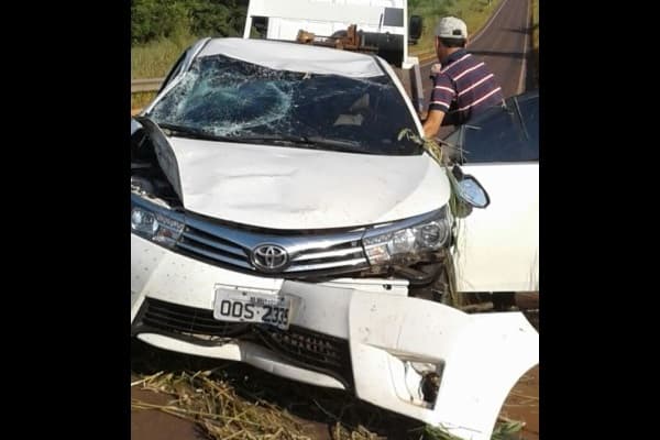 Família escapa ilesa de acidente na MS-460 entre Maracaju e Nioaque