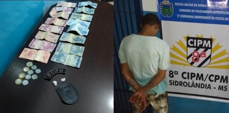 Polícia Militar prende de novo o vulgo “Foguinho” vendendo drogas em Sidrolândia