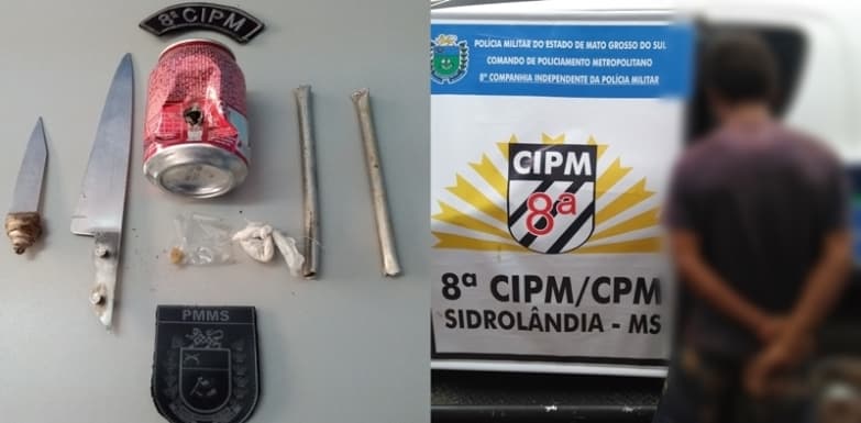 Menor é apreendido com 2 facas e pasta base de cocaína no São Bento