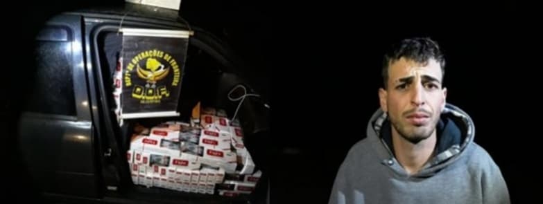 Jovem é preso pelo DOF na MS-162 em Sidrolândia com carro furtado carregado com cigarros