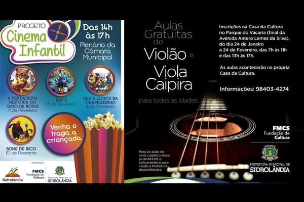 Gestor de cultura inicia projetos com aulas de violão e ‘cinema’ grátis