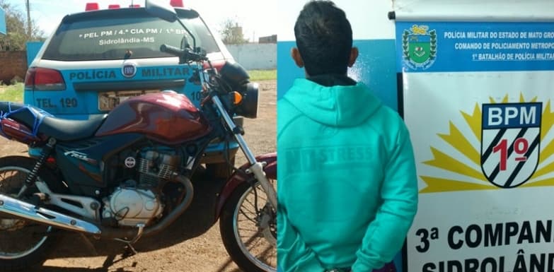Polícia Militar prende jovem de 21 anos por receptação com motocicleta roubada no Centro