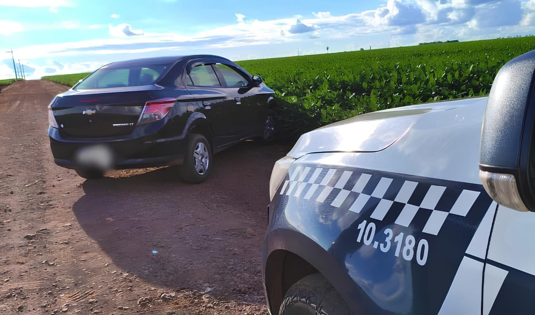 Veículo roubado por homens armados é recuperado pela Força Tática na zona rural de Sidrolândia