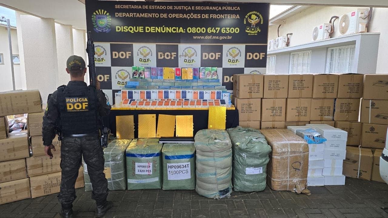 DOF apreende van com mais de R$ 800 mil em mercadorias ilegais em Maracaju
