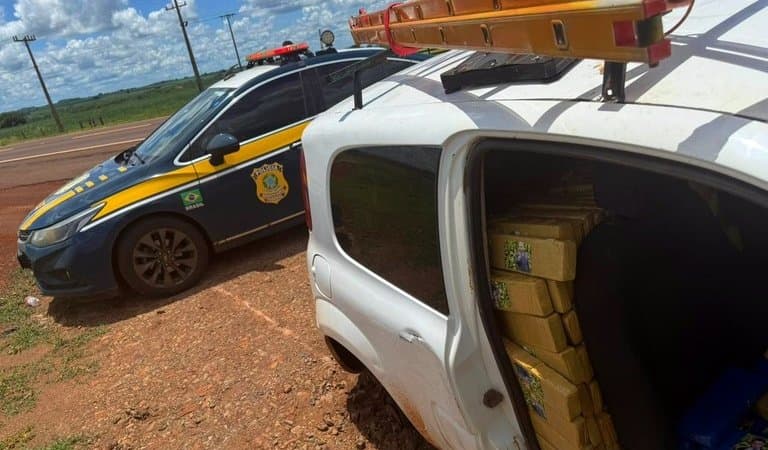 Em Sidrolândia, Polícia Rodoviária Federal apreende 912 Kg de maconha em Fiat Uno