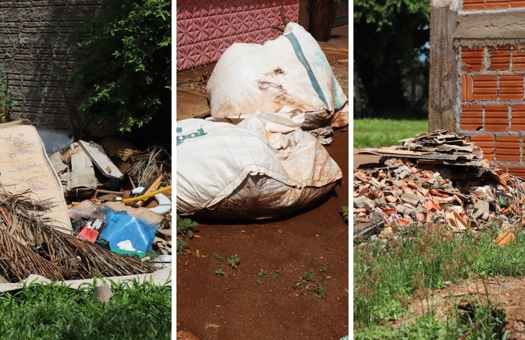 Em Maracaju, campanha faz alerta de multas para descarte irregular de resíduos em calçadas 