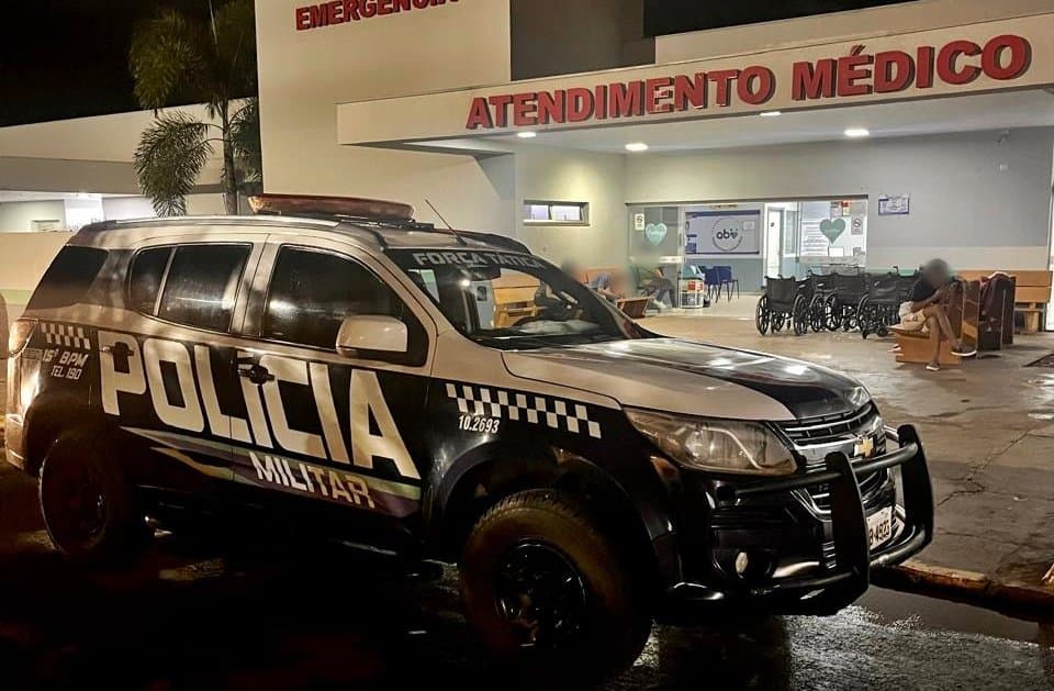 Homem de 26 anos é socorrido pelo Corpo de Bombeiros e levado para Hospital de Maracaju após sofrer cortes no rosto 
