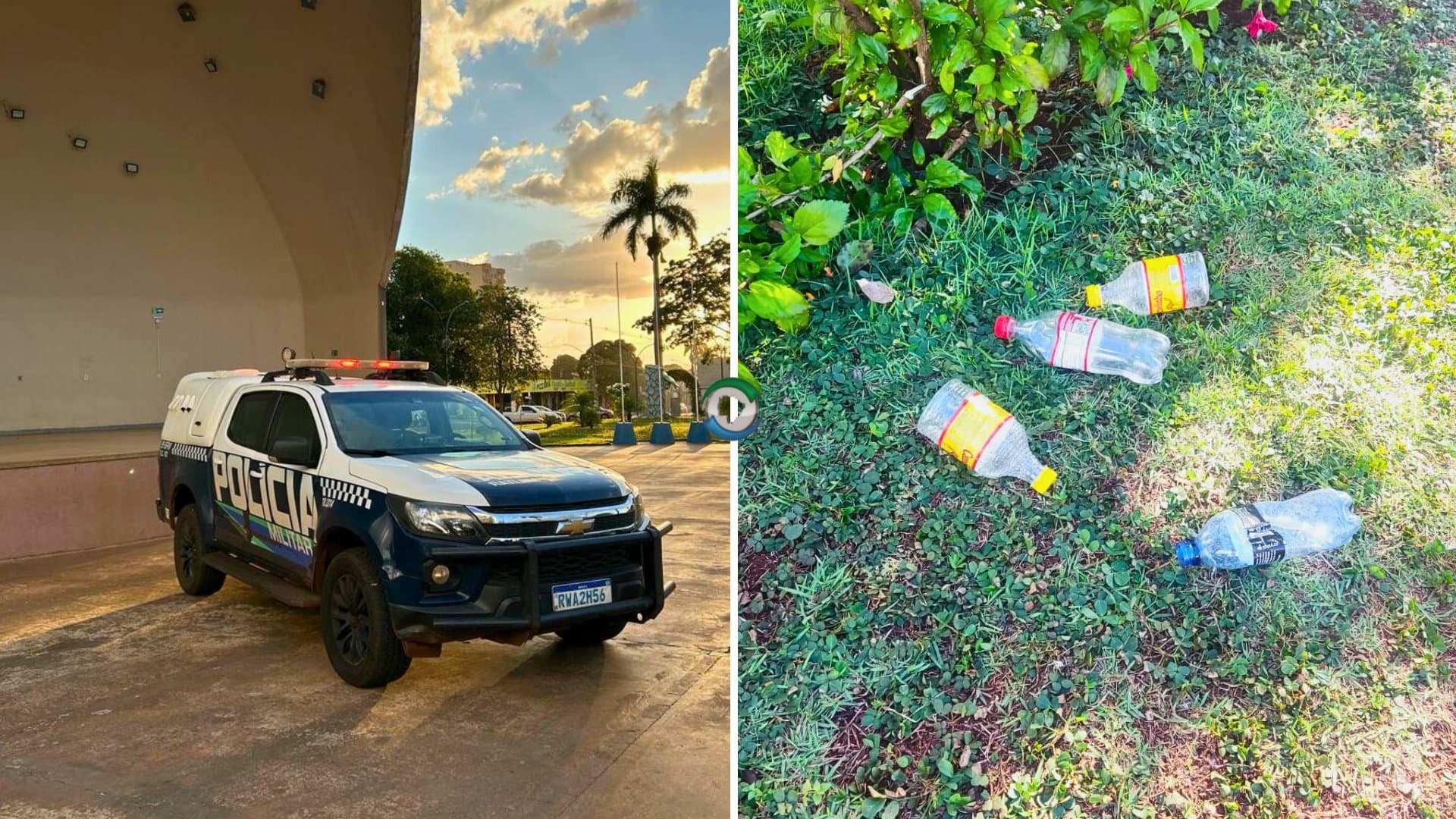 Homem é detido após danificar vegetação e poluir Praça Central de Maracaju