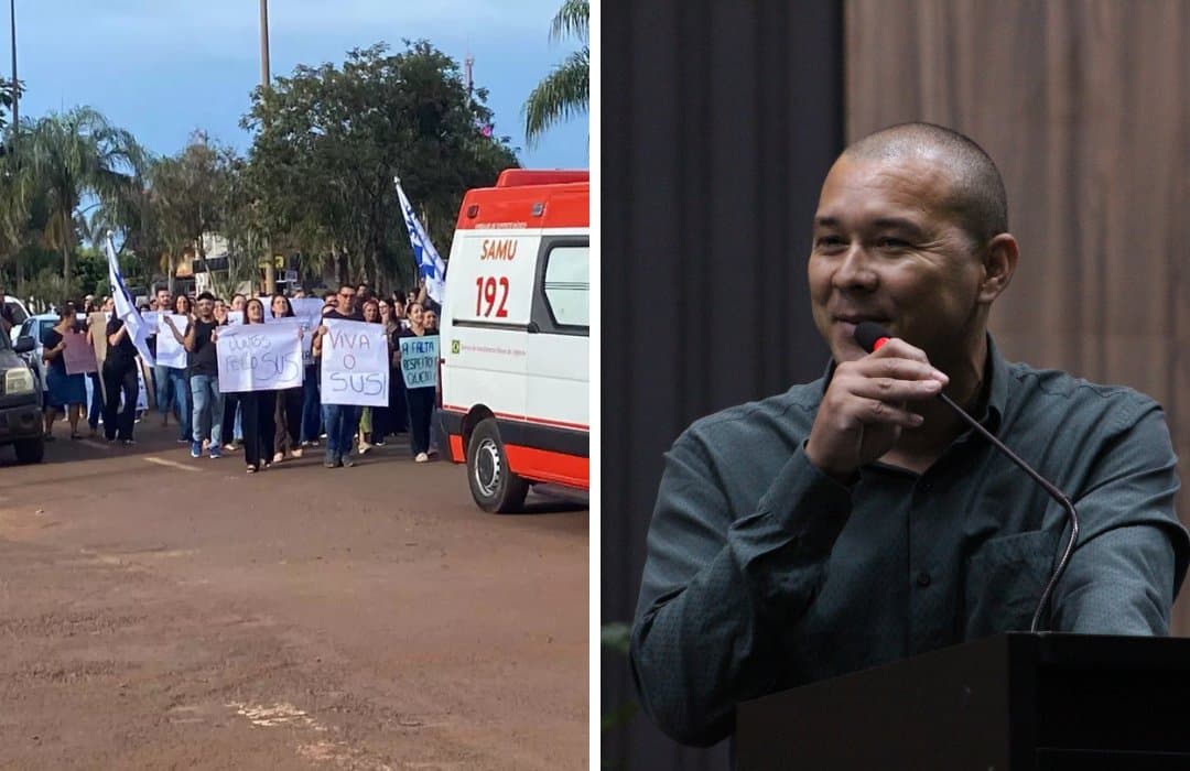 Vereador ignora protesto de profissionais da saúde e diz que vai propor CPI em Sidrolândia