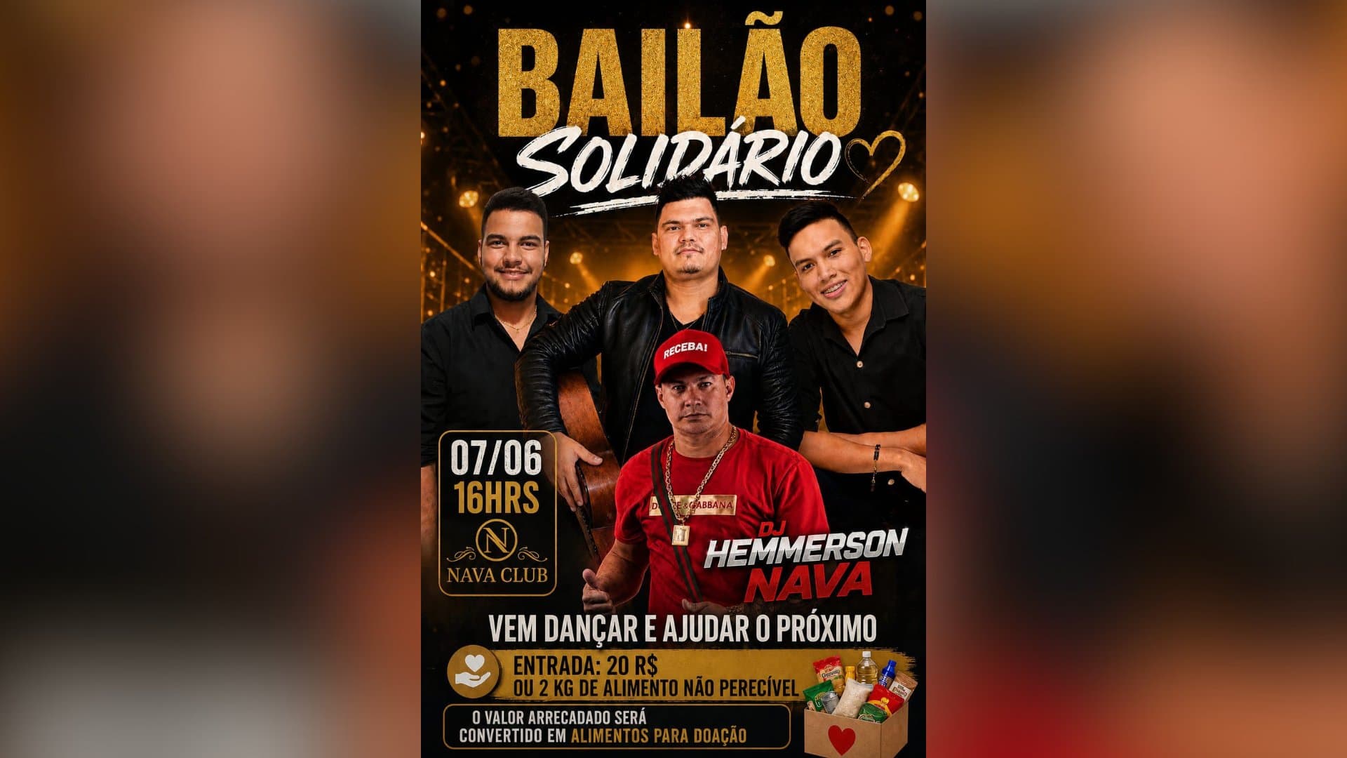 É hoje: Nava Club realiza Bailão Solidário em prol de famílias em situação de vulnerabilidade