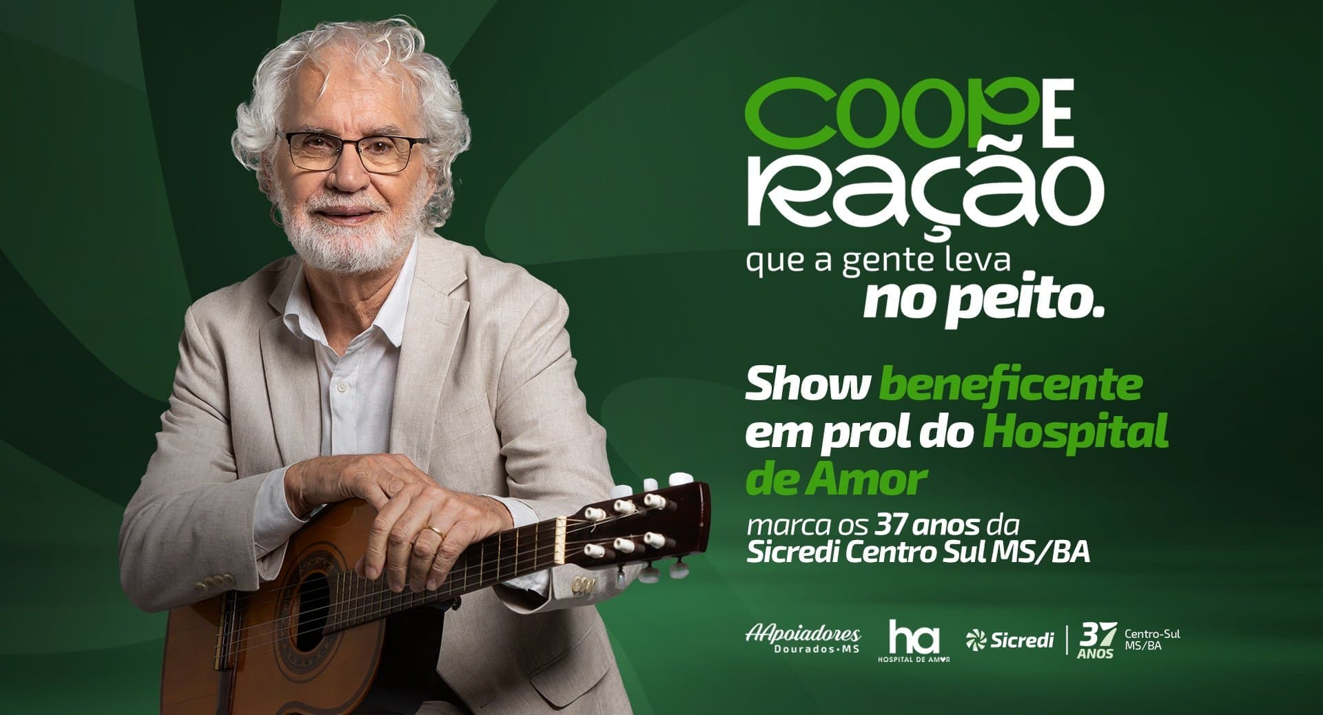 Show de Renato Teixeira marca jantar solidário em apoio ao Hospital de Amor de Dourados