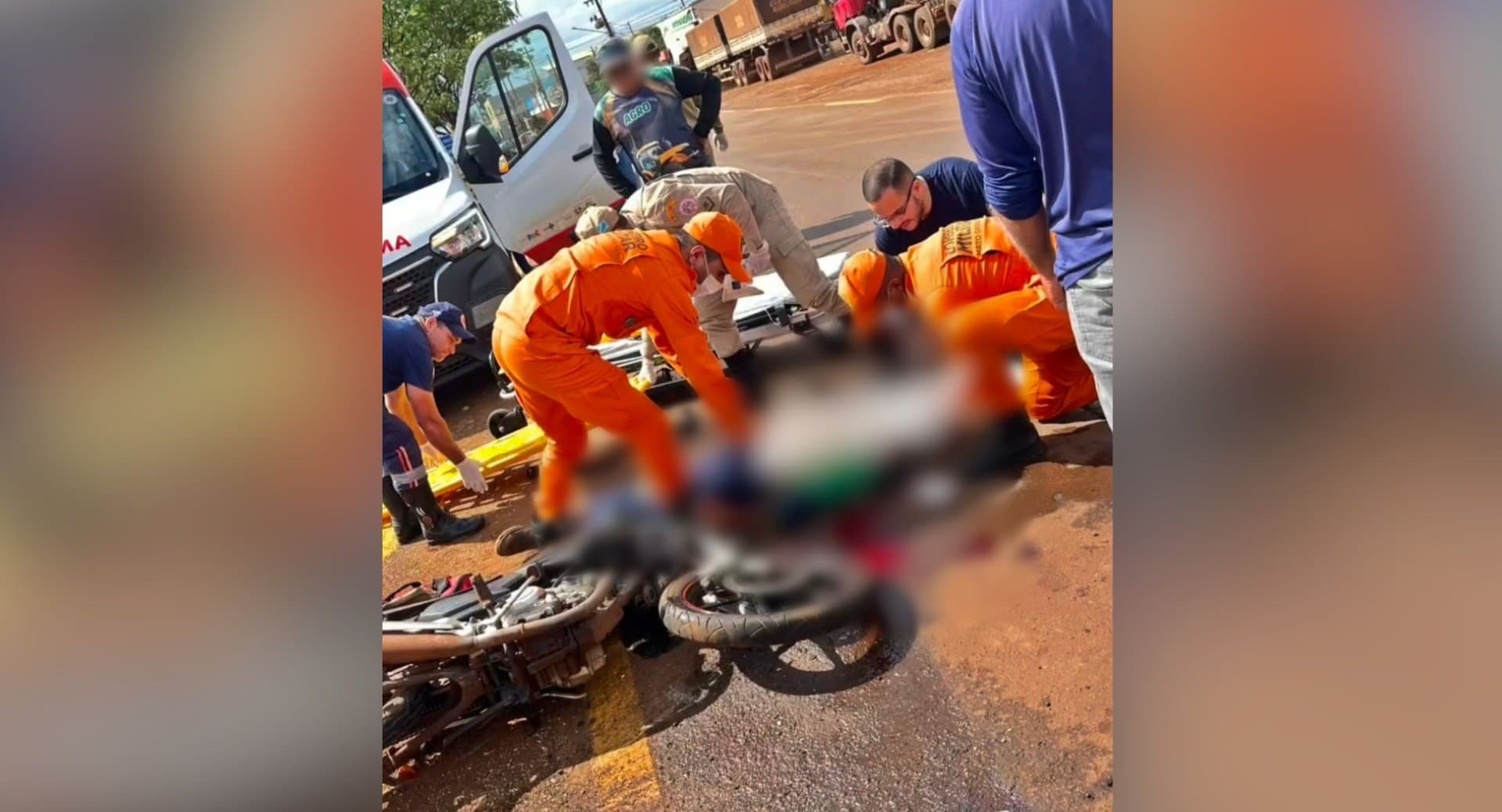 Motociclista fica gravemente ferido após colisão com carreta em Sidrolândia