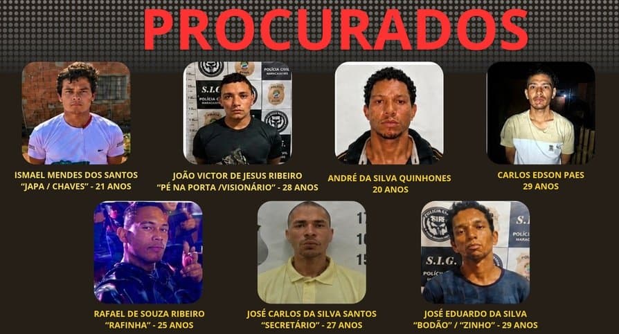 Polícia Civil divulga imagem de sete suspeitos procurados por homicídios e atentados em Maracaju