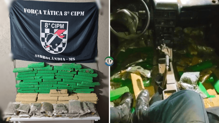 Força Tática de Sidrolândia apreende mais de 60Kg de drogas e prende traficante de 66 anos