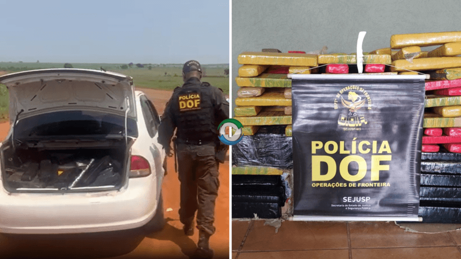 Em Sidrolândia, policiais do DOF apreendem veículo com carga de maconha avaliada em R$ 490 mil
