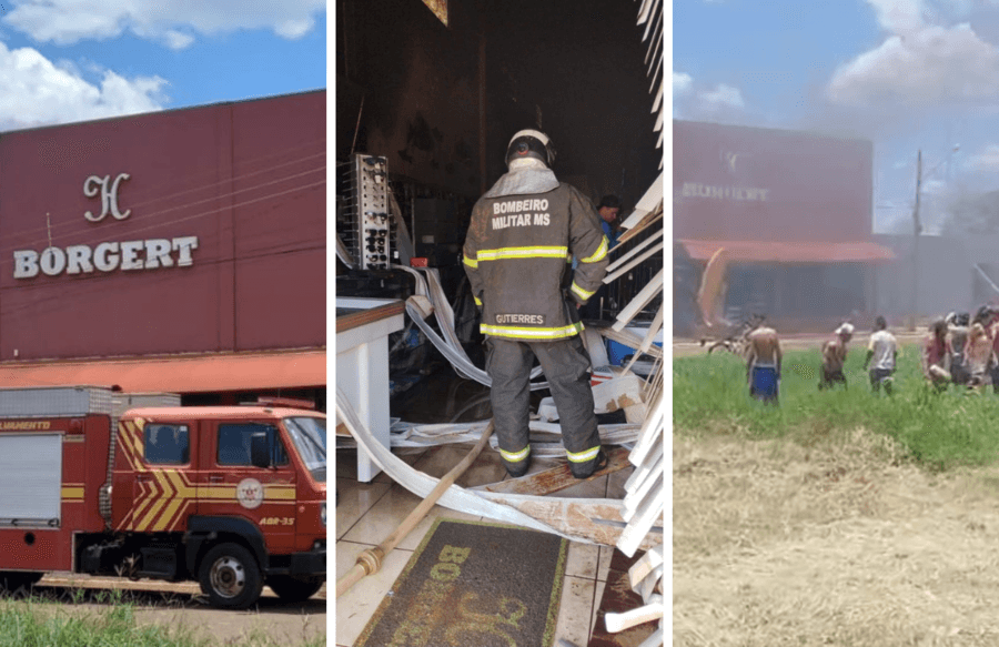 Curto-circuito pode ter sido a causa de incêndio em loja, diz Corpo de Bombeiros que agiu rápido