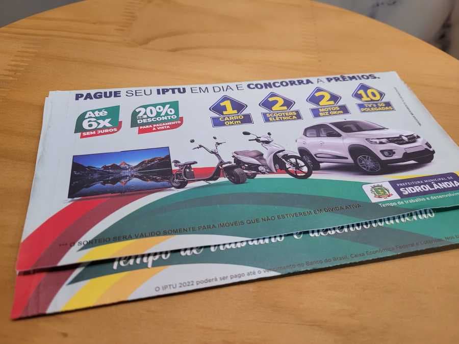 Prefeitura irá sortear carro, motos e 10 TVs a contribuintes que pagarem IPTU em dia