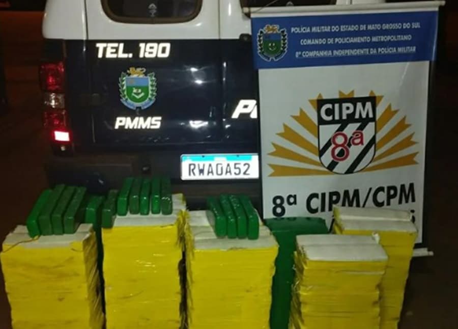 Em Sidrolândia, Polícia Militar apreende 247 kg de maconha