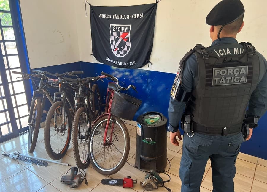 Polícia Militar fecha “boca de fumo” em Sidrolândia e apreende drogas e itens furtados