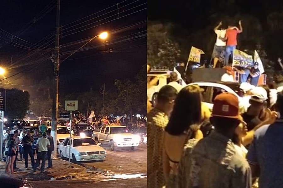 Jovens e apoiadores de Daltro lotaram a praça central de Sidrolândia em festa que virou a noite