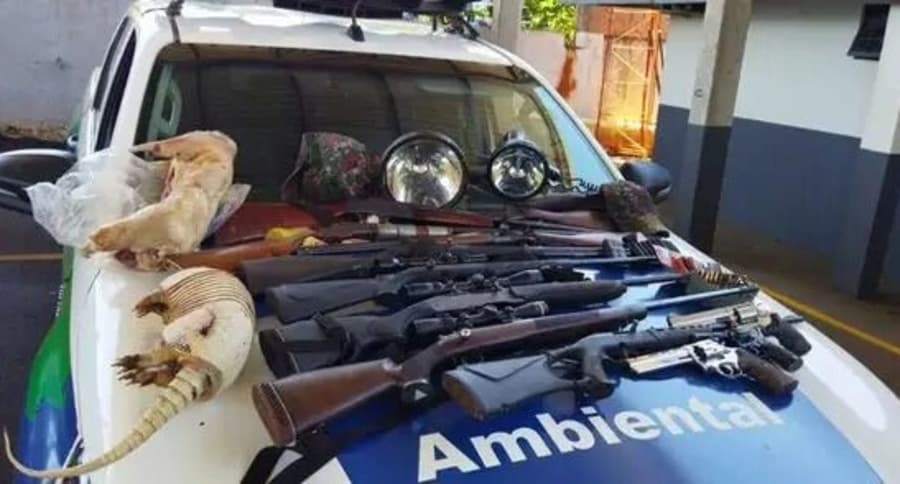 Em Maracaju, PMA prende oito caçadores e 12 armas em acampamento