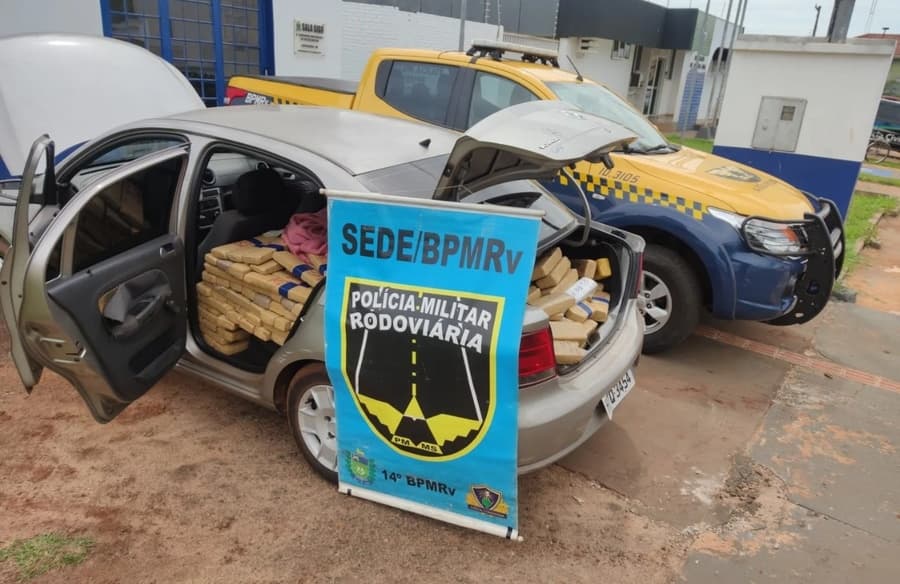 PMR apreende mais de 550 kg de maconha na BR-060 entre Sidrolândia e Campo Grande
