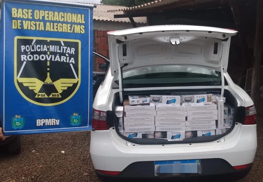 PMR apreende quatro carros com cargas de contrabando e descaminho na MS-164