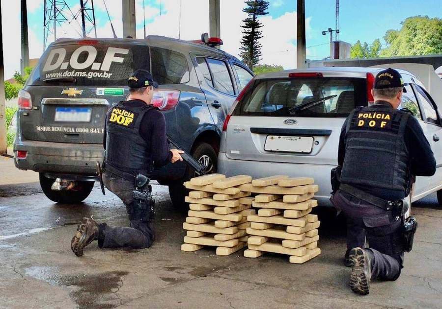 DOF apreende 55 Kg de maconha na MS-162 entre Sidrolândia e Maracaju