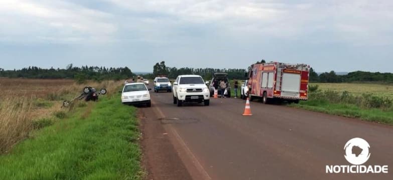 Após colisão, veículo capota na MS-162 em Sidrolândia e quatro pessoas ficam feridas