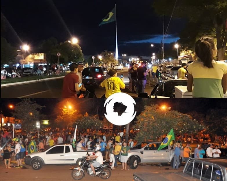 Comemoração pró-Bolsonaro lotou a praça central de Sidrolândia