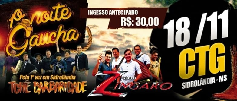 Em Novembro, CTG sedia Baile com Tchê Barbaridade e Grupo Zíngaro em noite gaúcha