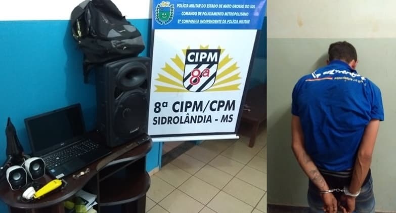 Em 30 minutos, Polícia Militar captura ladrão e recupera produtos roubados de residência