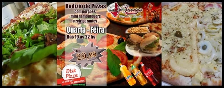 Savage Pizzaria faz hoje rodízio de pizzas e porções com refrigerante incluso
